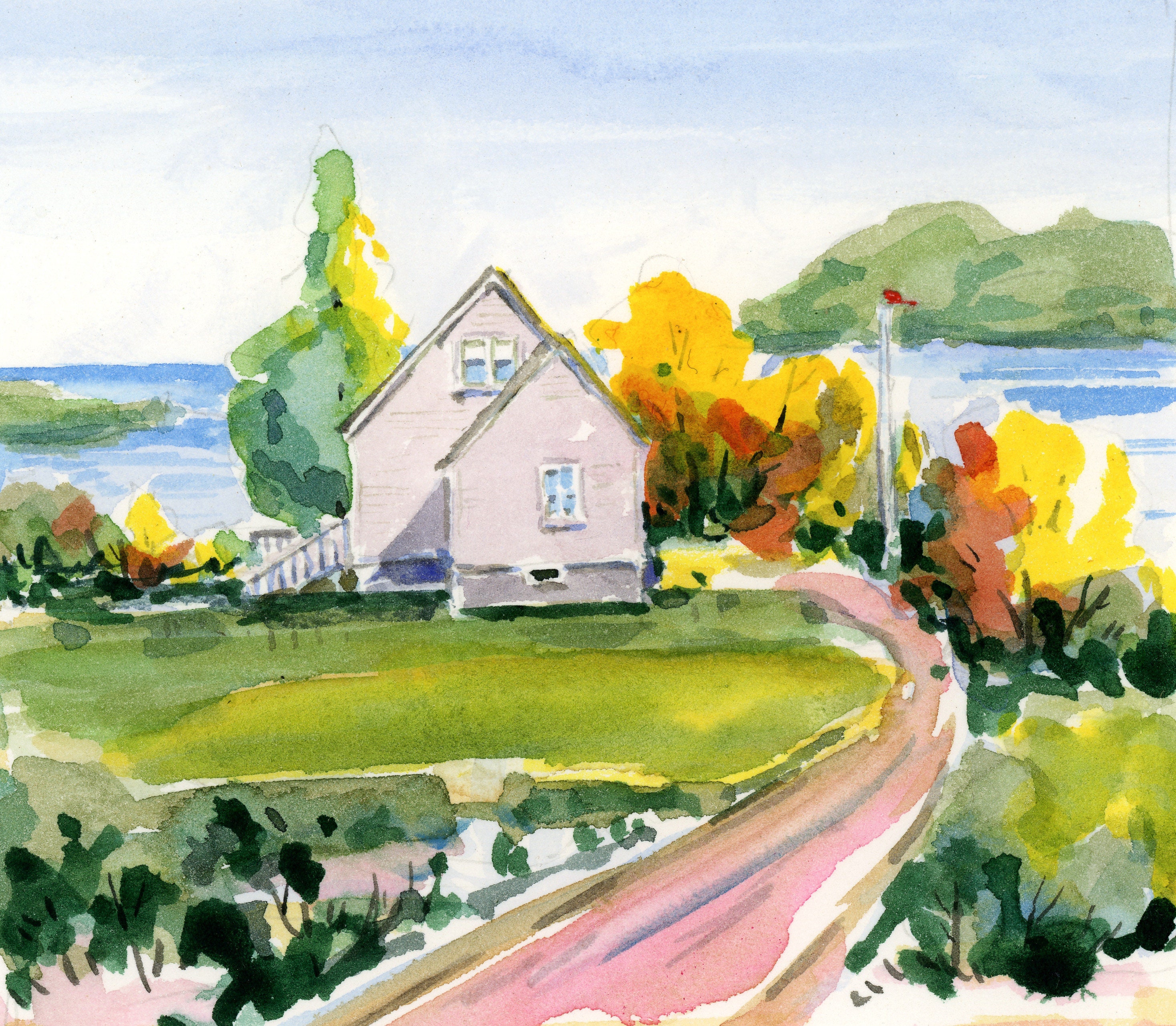 Maine Harpswell Original Watercolor Etsy