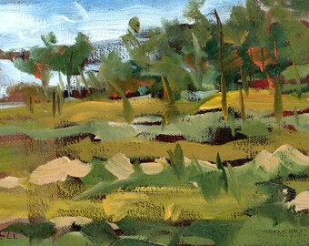 Windy Meadow Original Oil Painting