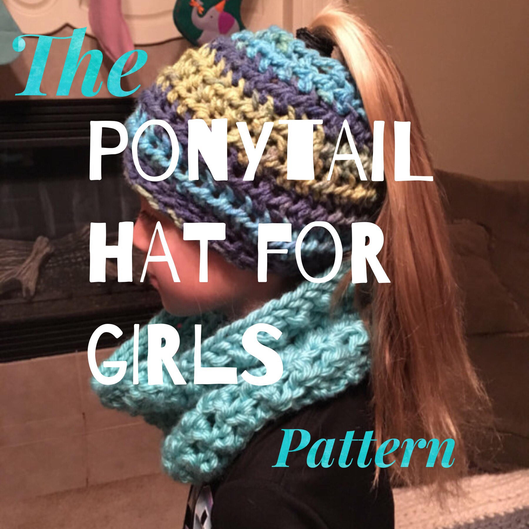 PATTERN Ponytail Hat for Girls Beginner Crochet Pattern Kid Size Easy