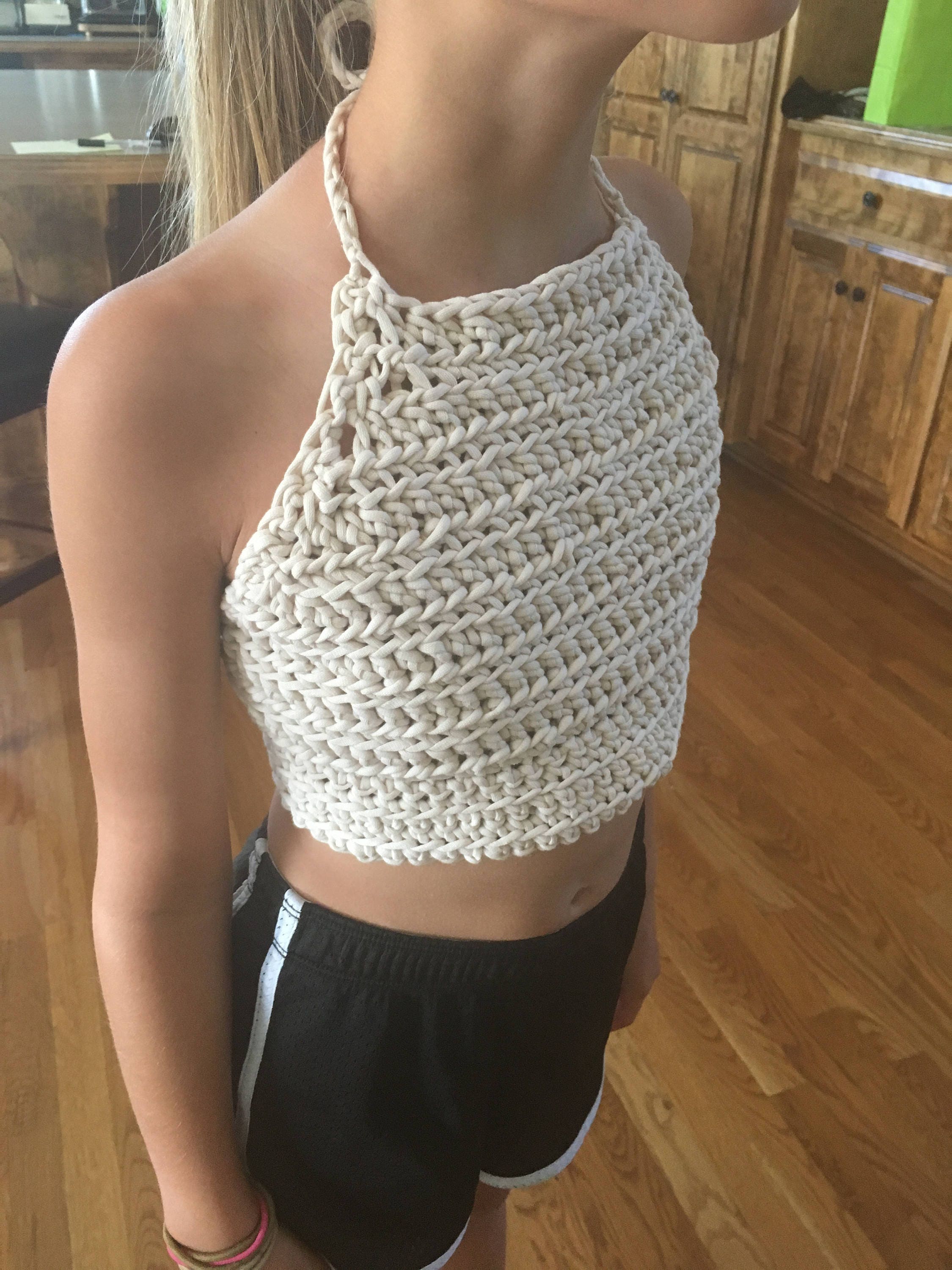 PATTERN: The Evie Crop Top Girls Size Beginner Crochet | Etsy