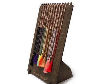 NEW* Mala 2.0 Necklace Display w/ Custom Logo- 7 Necklaces {wooden display, lasercut display, custom branded display, craft show display}