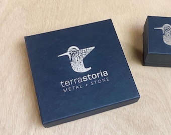 USA made- Matte Black 3.5 x 3.5 x 1" Custom Branded Lasercut Ring Boxes { Jewelry boxes, custom packaging, engraved, personalized box }
