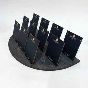 NEW* Lunula Slotted Card Display {wood display, arch, modern, semi-circle, earring card, necklace card, market display, craft fair}