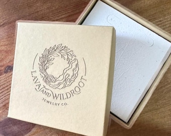 USA made- Kraft  3.5 x 3.5 x 1" Custom Branded Lasercut Boxes { Jewelry boxes, custom packaging, displays, custom boxes, personalized box }