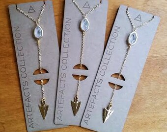 Lariat/Y-Necklace lasercut cards //  eco friendly, craft fair, display, made to order, branded long necklace card, plastic free