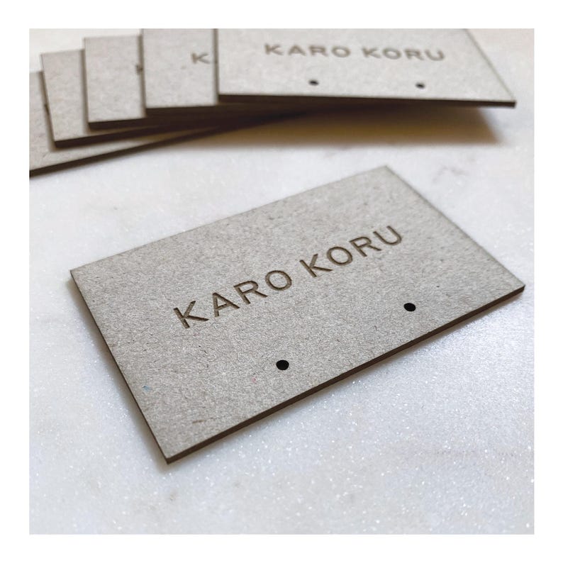 Custom Earring Cards Lasercut, eco friendly, craft fair, display, made to order, branded earring card, jewelry tags, plastic free image 5