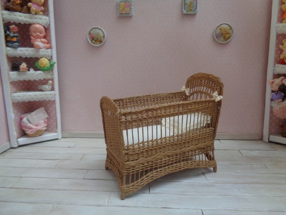 wicker baby cradle