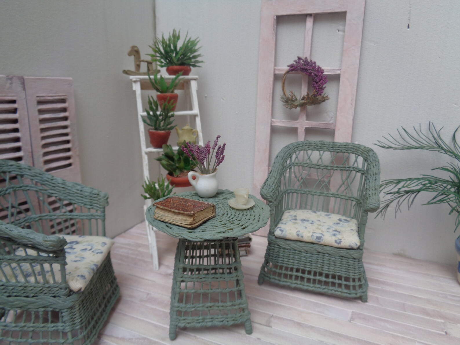 Dollhouse Miniature wicker set Scale 112 Dollhouse Etsy