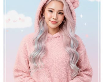 Cotton candy teddy bear sweater