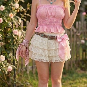 Y2k Pink Ruffle Top - Etsy