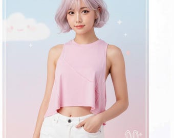 Cutout Detailed Panel Low Side Tank Top