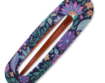 Kimono Clip, Clamshell clip, Vintage Kimono, hair accessory, Chirimen fabric, Japanese fabric, cherry blossom, floral