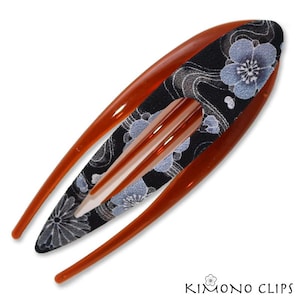 Kimono Clip, Vintage Kimono, Haar-Accessoire, Haarclip im französischen Stil, Chirimen-Stoff, japanischer Stoff, Kirschblüte, geblümt
