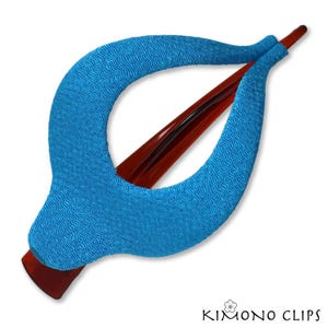 Harp large, red, Vintage Kimono, hair accessory, French Style hair clip, Chirimen fabric, Japanese fabric,