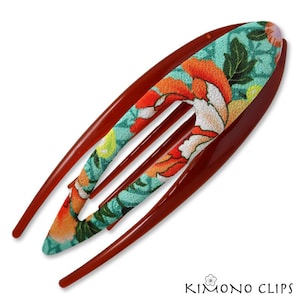 Großer Bogen, Kimono Clip, Vintage Kimono, Haar-Accessoire, Haarschmuck French Style, Chirimen Stoff, japanischer Stoff, Kirschblüte, geblümt