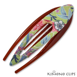 Großer Bogen, Kimono Clip, Vintage Kimono, Haar-Accessoire, Haarschmuck French Style, Chirimen Stoff, japanischer Stoff, Kirschblüte, geblümt