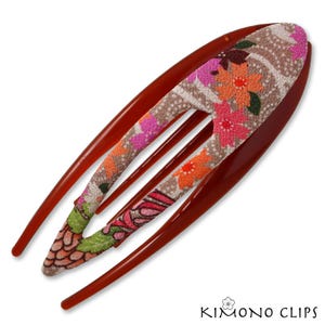 Großer Bogen, Kimono Clip, Vintage Kimono, Haar-Accessoire, Haarschmuck French Style, Chirimen Stoff, japanischer Stoff, Kirschblüte, geblümt