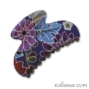 Kimono Clip, Vintage Kimono, hair accessory, French Style hair clip, Chirimen fabric, Japanese fabric, cherry blossom, floral