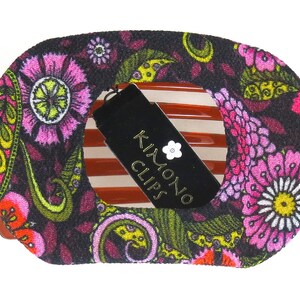 Schnalle, Kimono Clip, Vintage Kimono, Haar-Accessoire, Haarclip im French Style, Chirimen Stoff, japanischer Stoff, Blumen, Kirschblüte