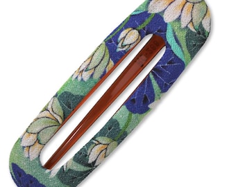 Kimono Clip, Clamshell clip, Vintage Kimono, hair accessory, Chirimen fabric, Japanese fabric, cherry blossom, floral