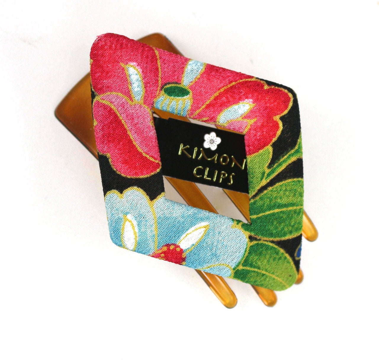 DIAMOND Kimono Clips Hair accessory fabric covered Kimono Etsy