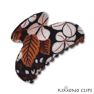 Kimono Clip, Vintage Kimono, hair accessory, French Style hair clip, Chirimen fabric, Japanese fabric, cherry blossom, floral
