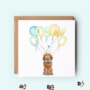 carte d'anniversaire de chien cockapoo | Carte d'anniversaire de chien Cavapoo | Anniversaire de chien | carte postale pour les amoureux des chiens | Carte d'anniversaire pour chien et maman