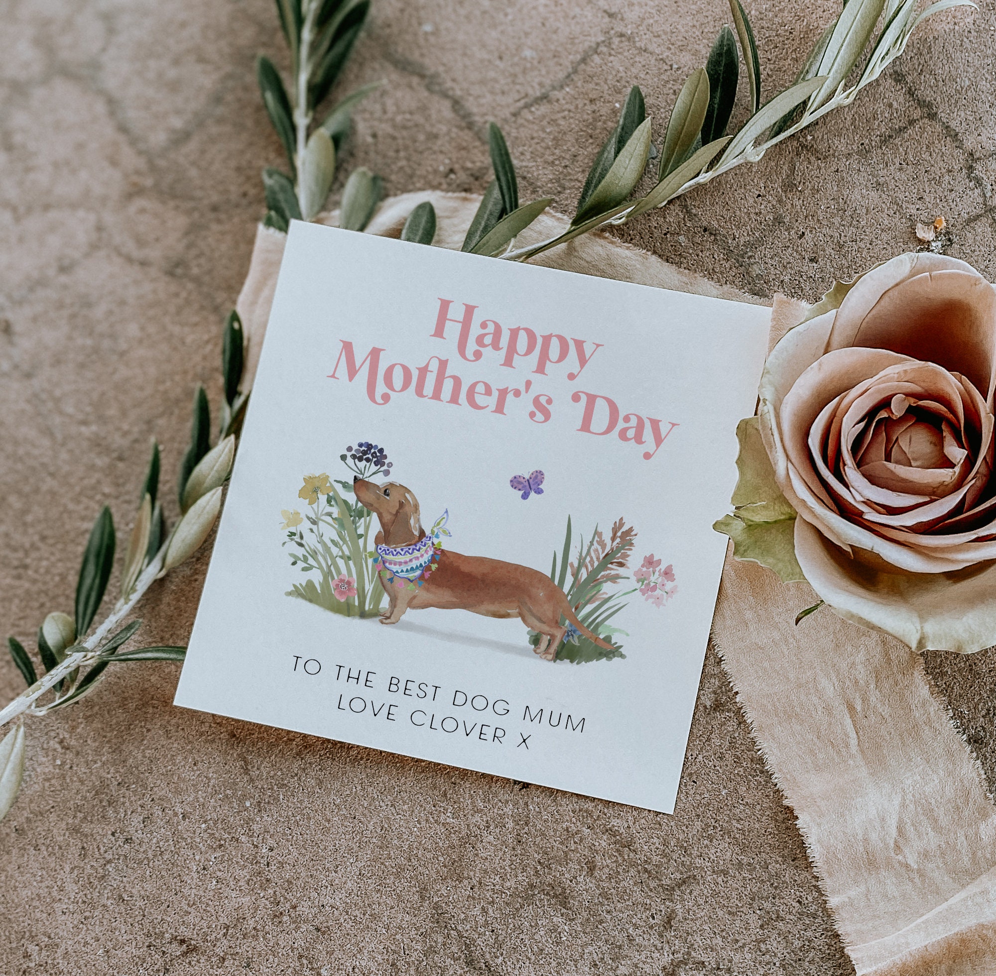 Dachshund Dog Mother's Day Card | Dog Mum Card | Mothers Day Card From ...