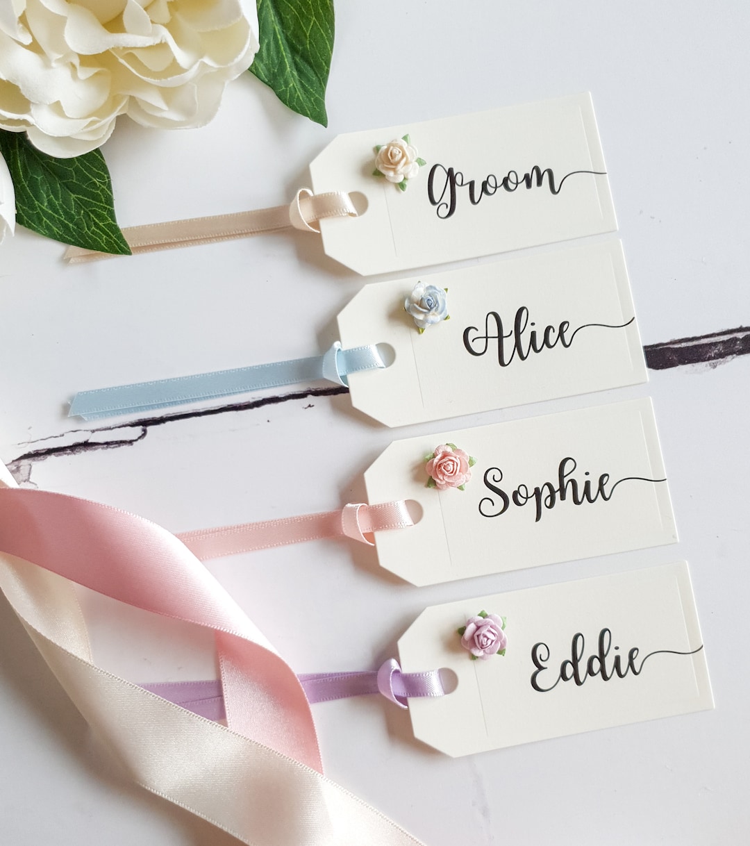 Wedding Place Card Tags in Cream Blush Pink Lilac and Blue. Etsy UK