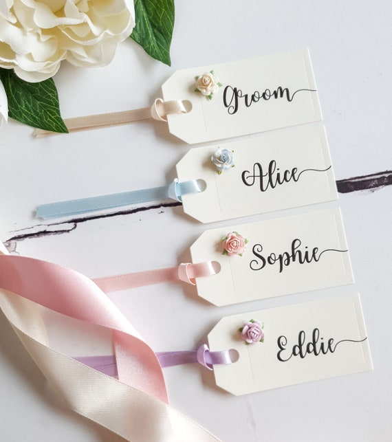 Wedding Place Card Tags in Cream Blush Pink Lilac and Blue. Etsy