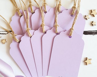 Lilac Blank Gift Tags, Pack of 10. Gift Labels for Christmas, Gift Wrapping, Wedding Decor or Party Planning. Pale Purple Gift Tags.