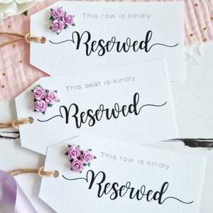 White Rustic Wedding Reserved Seat Tags | Wedding Reserved Row Tags | Wedding Signs | Wedding Reserved Sign | Rustic Wedding Decoration