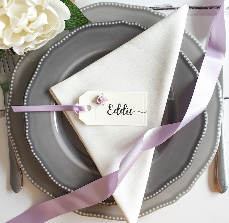 Wedding Place Card Tags in Cream Blush Pink Lilac and Blue. Etsy