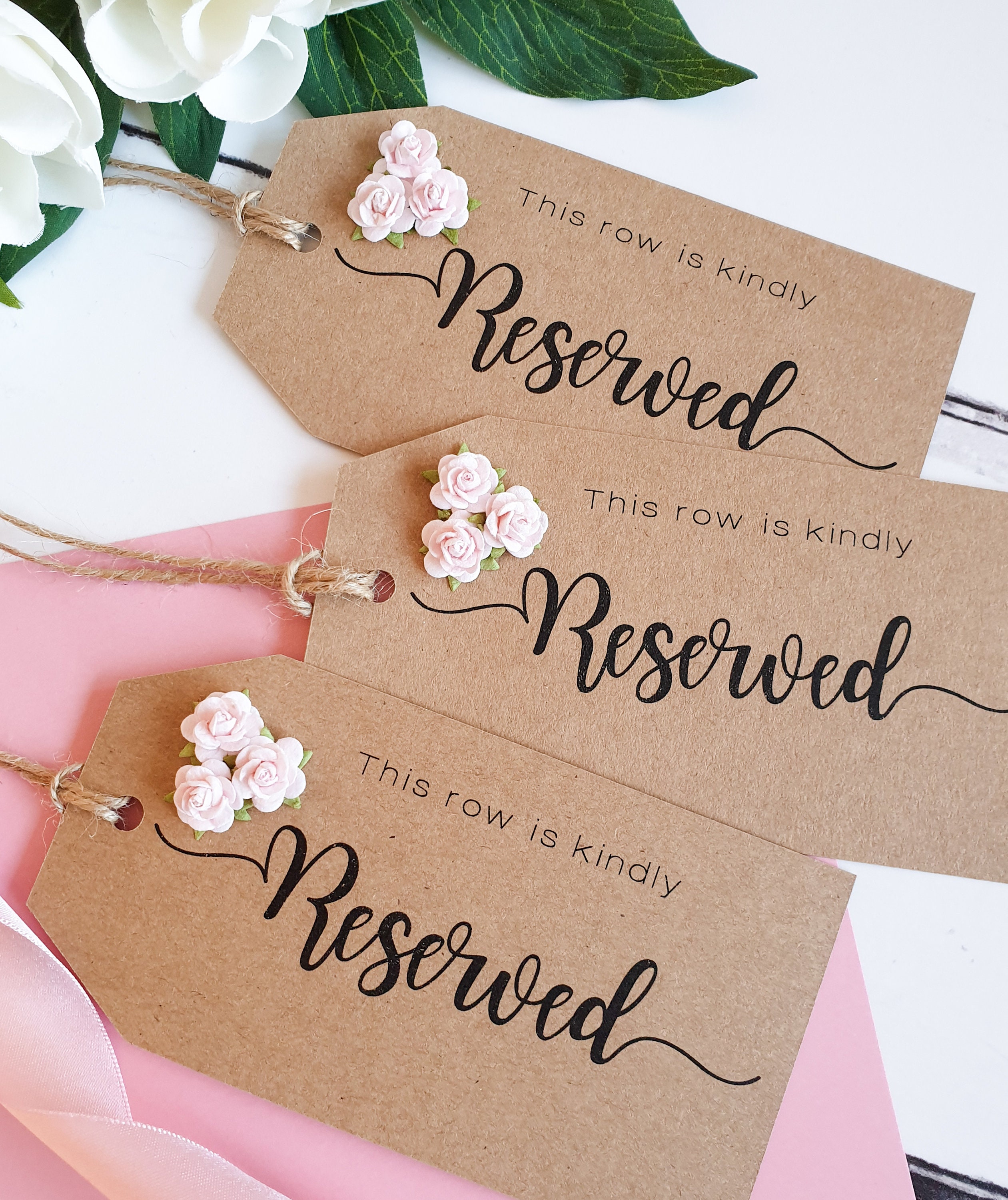 CUSTOM CALLIGRAPHY Cardstock Gift Tags/Reserved Seating Tags / Name Tags /  Personalized/Great for reserving wedding rows or custom gift tags