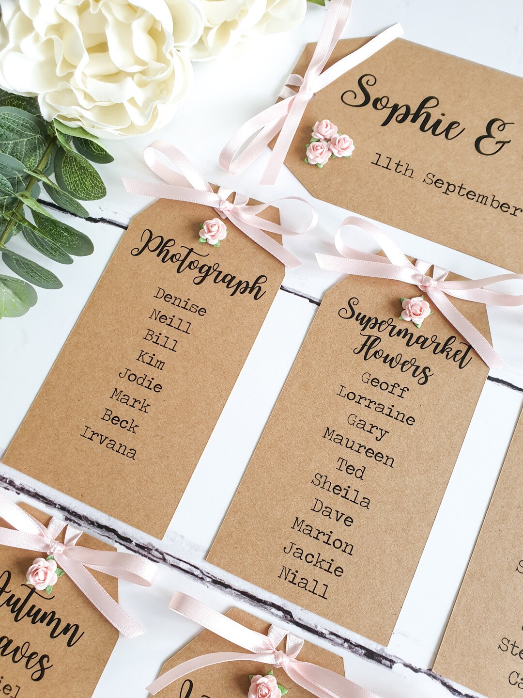 Rustic Wedding Table Plan Tags, Seating Chart Designed as Luggage Tags