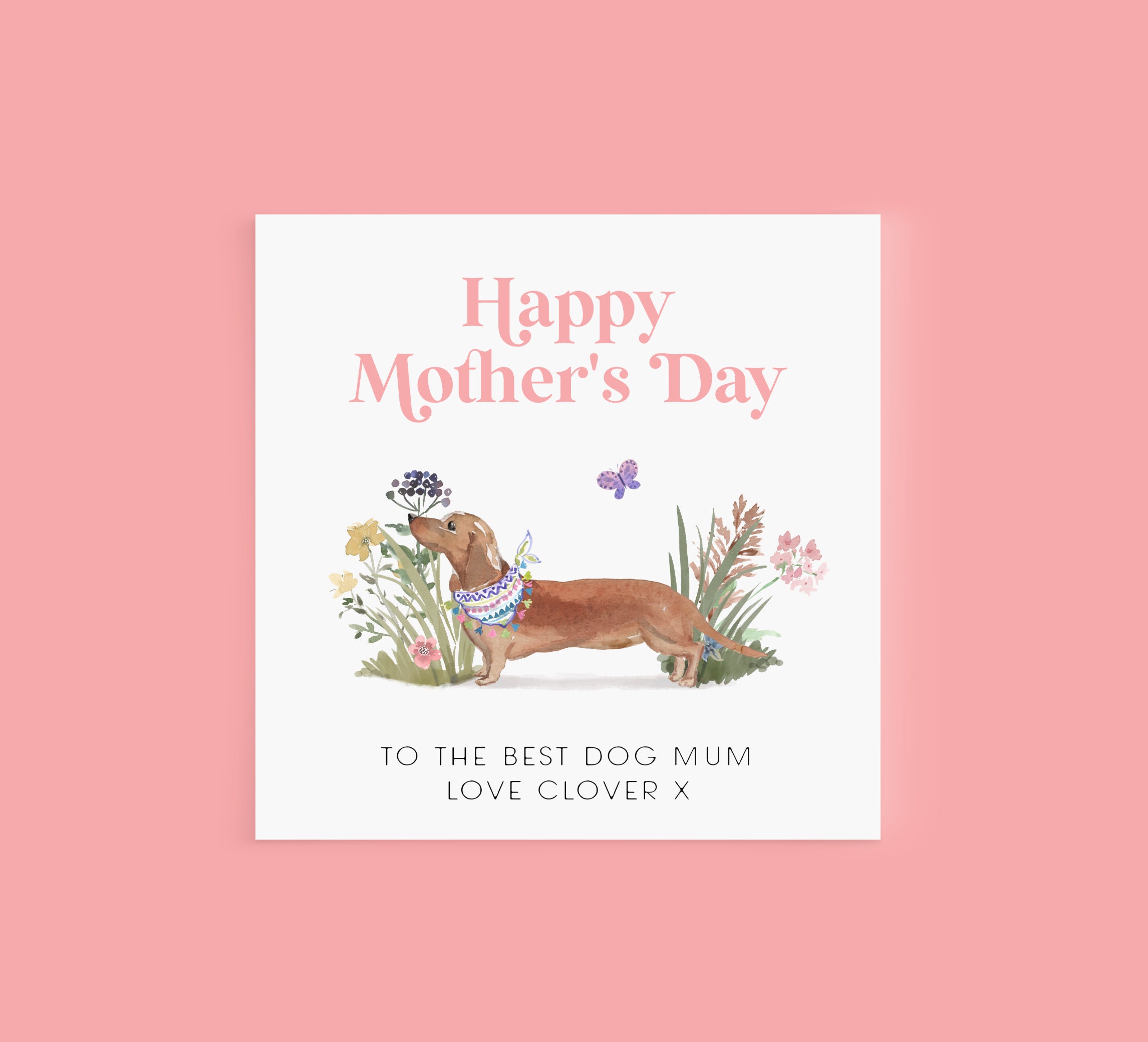 Dachshund Dog Mother's Day Card | Dog Mum Card | Mothers Day Card From ...