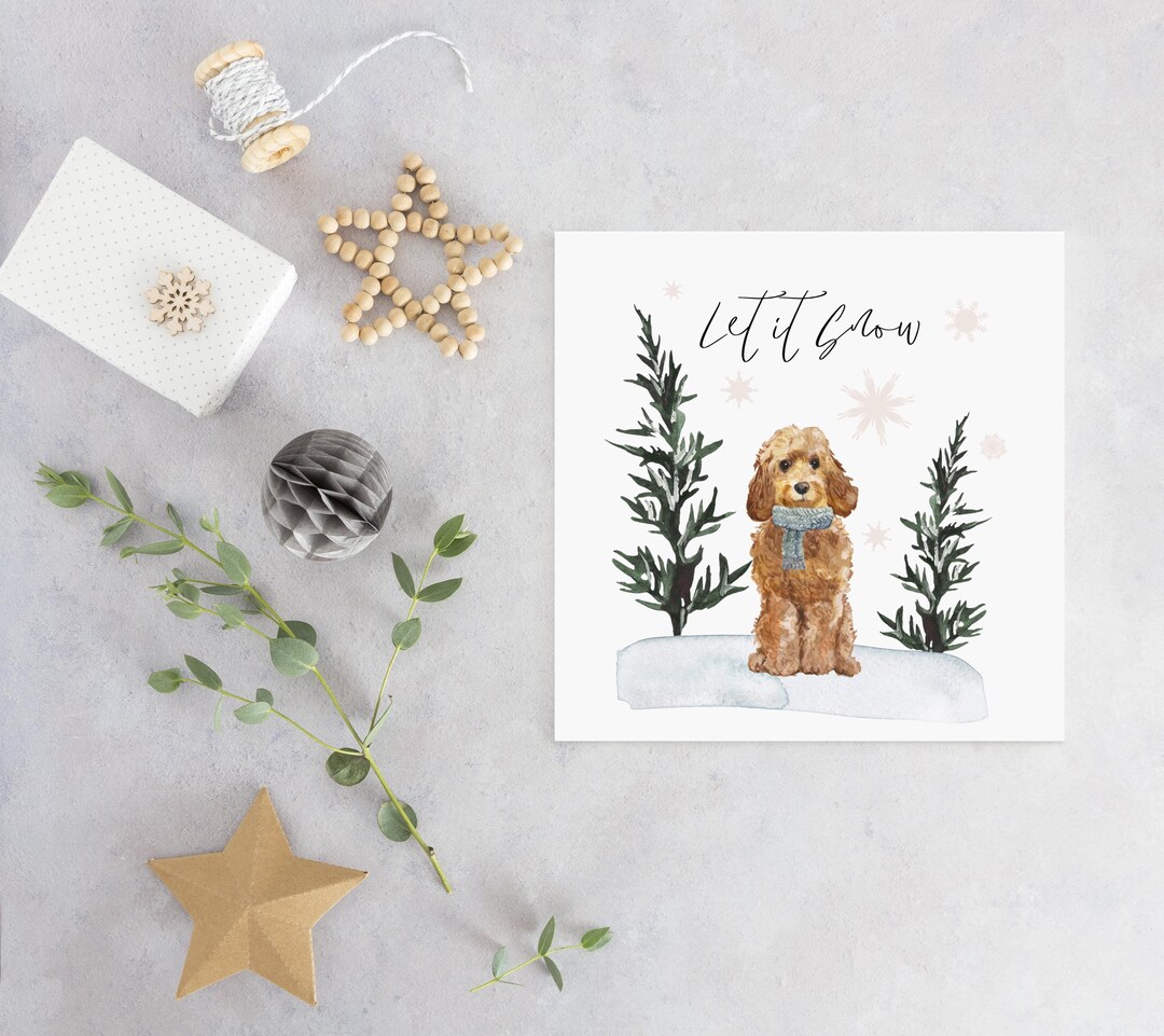 Cavapoo Christmas Card for Dog Parents | Cavapoo Dog Christmas Card ...