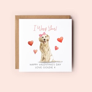 Dog Valentines Day Card Golden Retriever Valentines Card Dog Valentines ...