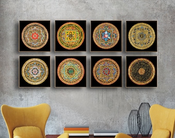 Tibetan Mandala Art Print: Buddhist Meditation Decor