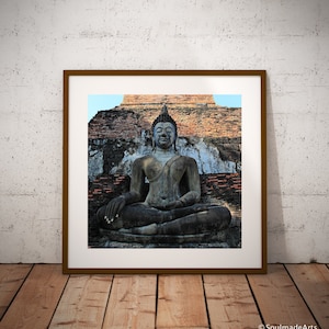 Big Buddha Photographic Art Print - Modern Cozy Home Decor Wall Art - Yoga Meditation Buddhist - Zen Art Prints