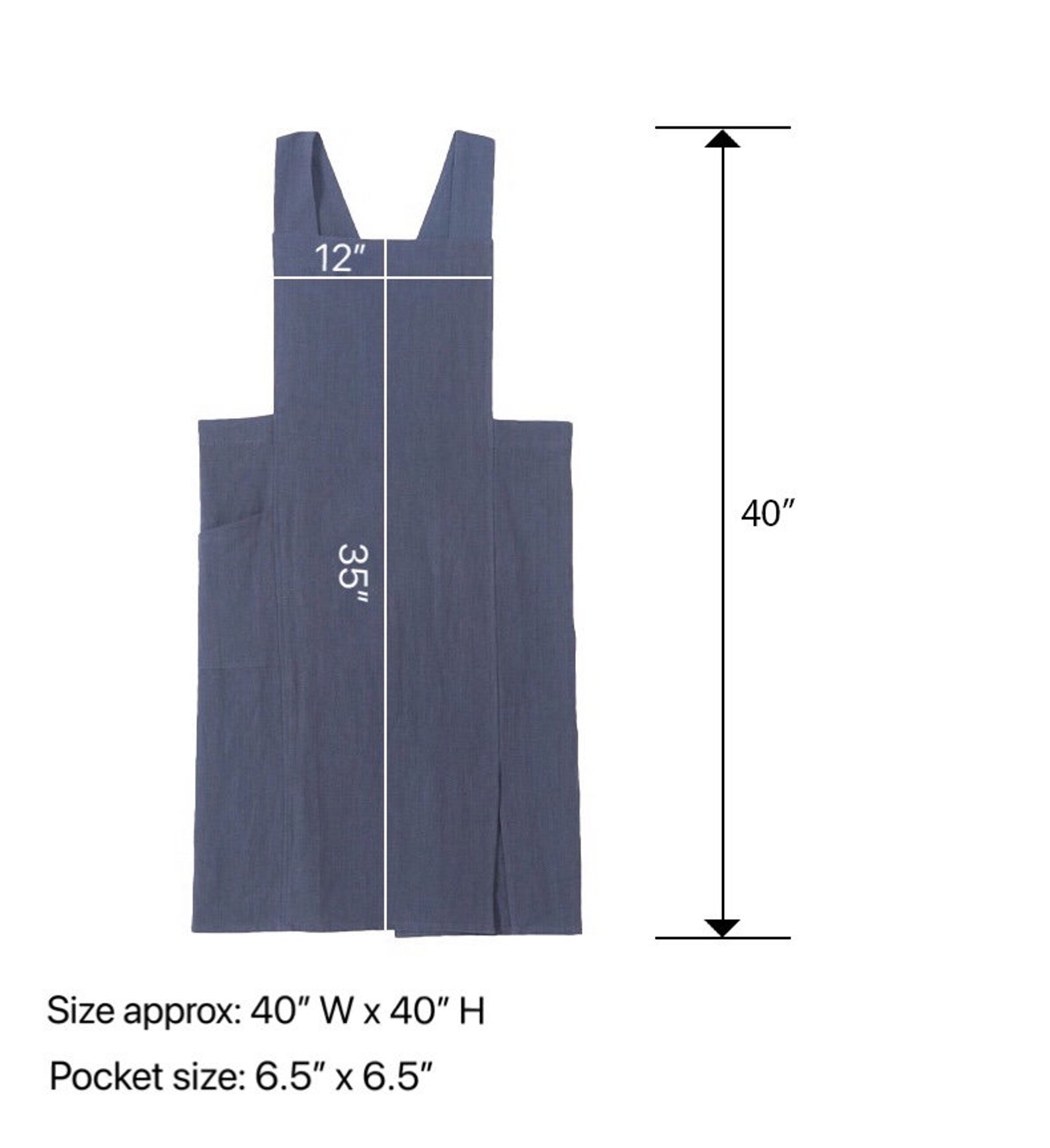 Handmade Crossback Linen Apron One Pocket Linen Pinafore - Etsy
