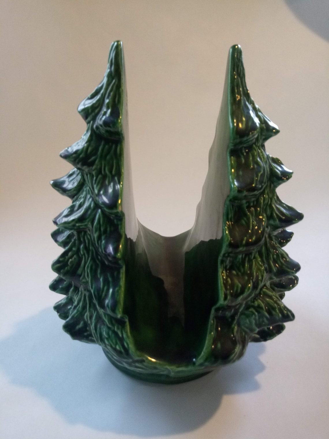 Vintage Green Christmas Tree Napkin Holder Etsy