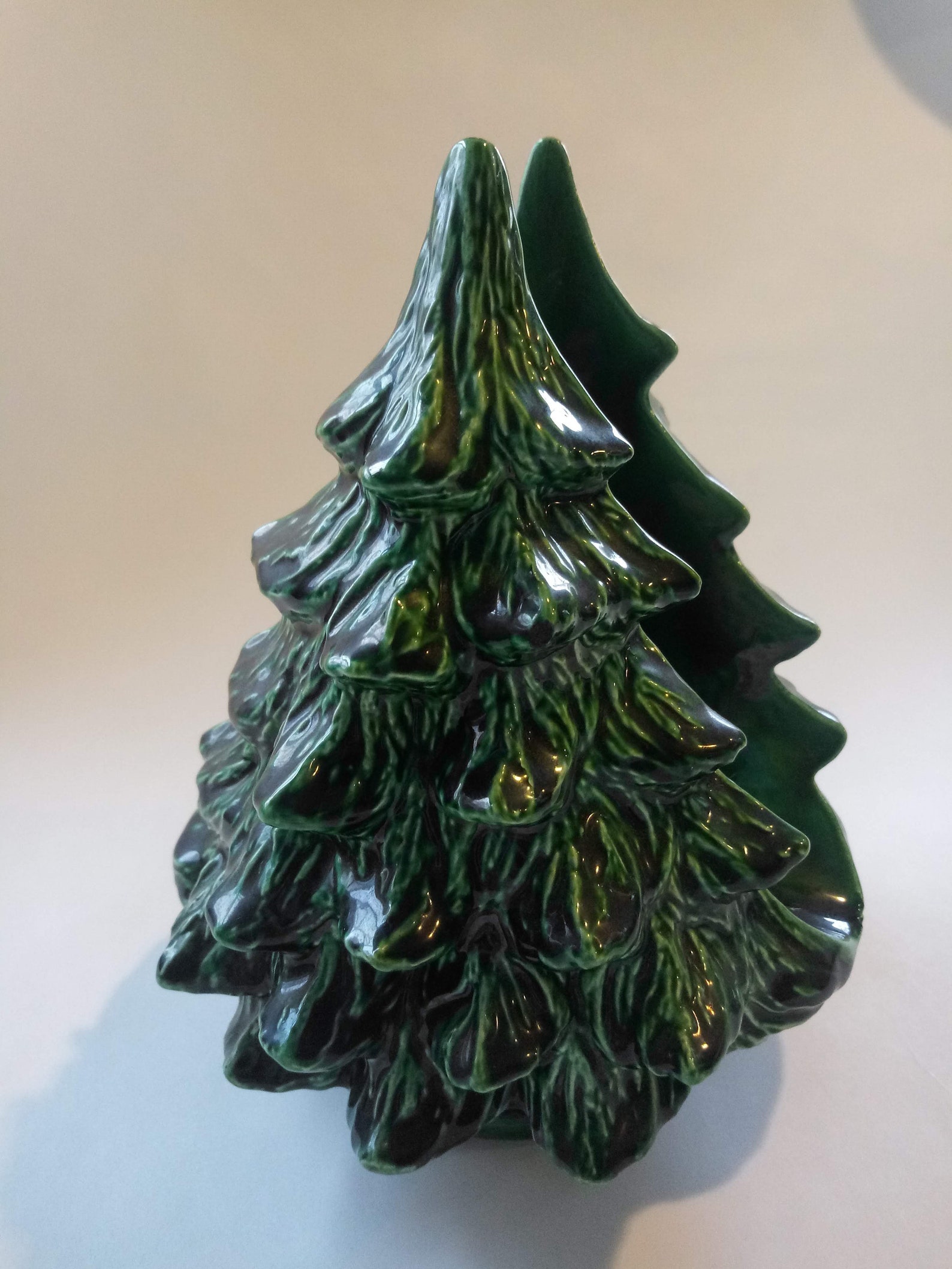 Vintage Green Christmas Tree Napkin Holder Etsy