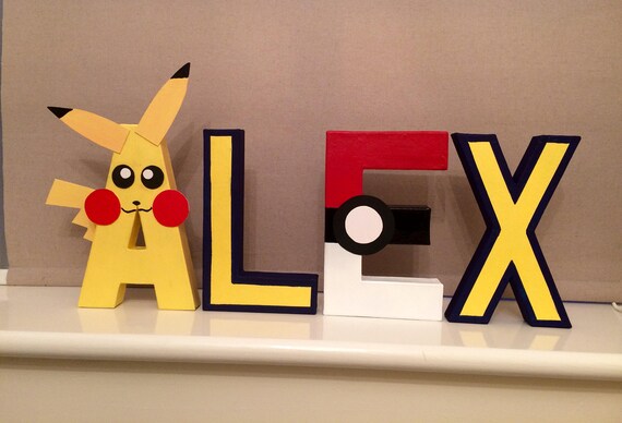 Pokemon Themed Personalised Letters Names Boys Children S Decor Kids Birthday Marvel Avengers Superhero Gift Present Starwars
