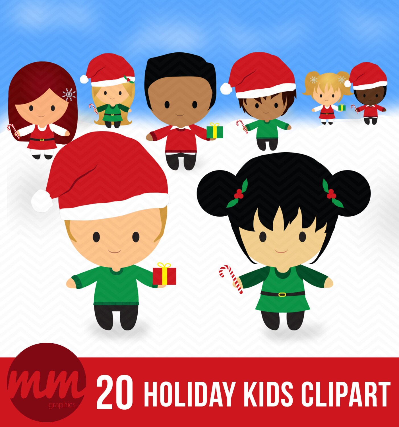 Instant Download Holiday Christmas Kids Clipart Graphics Etsy