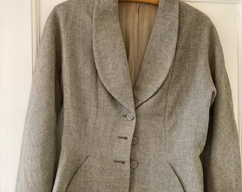 Tailored Blazer Small Knobby Koats Tweed Jacket 8 10 UK Vintage 40s Tweed Blazer 1940s Wool Jacket Size 4 6 US Check Blazer