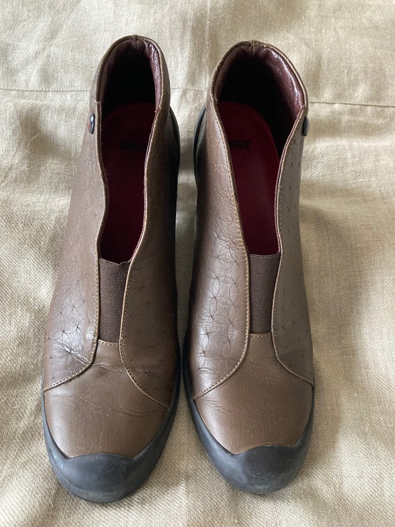1990s Camper leather and rubber ankle boots.