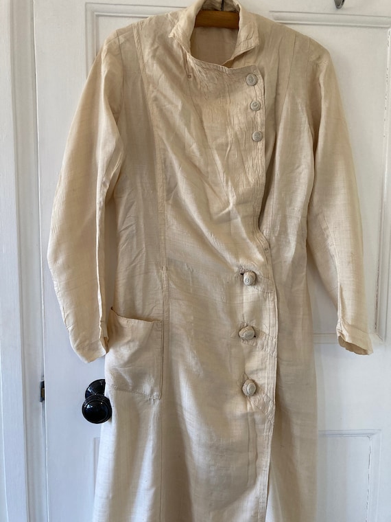 1900s Antique Edwardian cream silk duster coat/dre