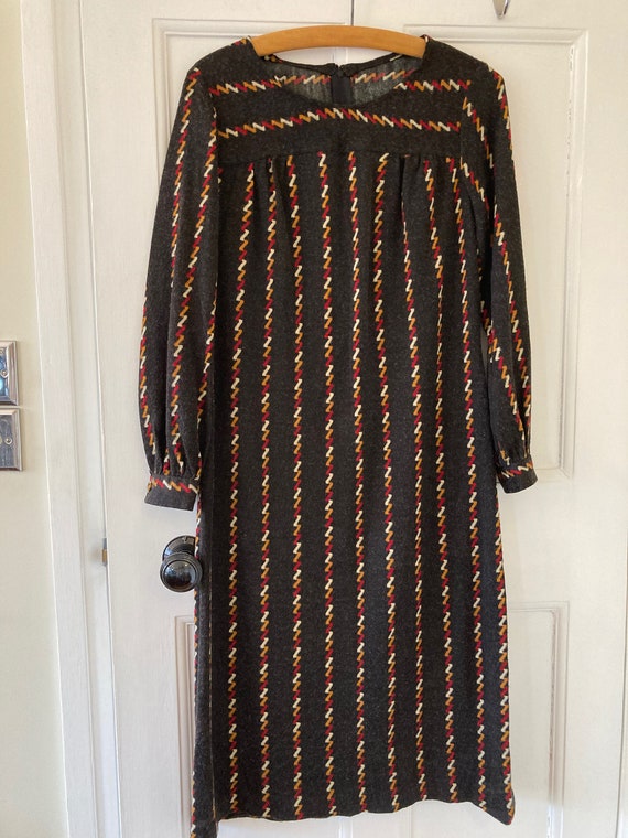 1970s jersey long sleeve dress. Medium size. - image 1