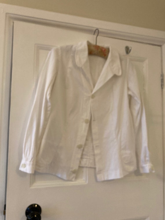1940s crisp white cotton blouse